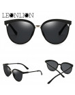 LeonLion cukierki marka projektant okulary Cat Eye kobiety luksusowe plastikowe okulary przeciwsłoneczne klasyczne Retro na zewn