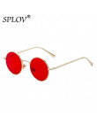 SPLOV w stylu Vintage mężczyźni okulary przeciwsłoneczne damskie Retro w stylu Punk okrągła metalowa ramka kolorowe soczewki oku