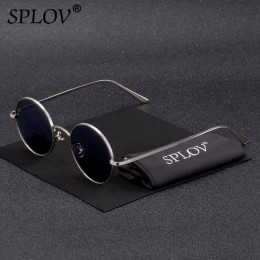 SPLOV w stylu Vintage mężczyźni okulary przeciwsłoneczne damskie Retro w stylu Punk okrągła metalowa ramka kolorowe soczewki oku