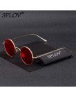 SPLOV w stylu Vintage mężczyźni okulary przeciwsłoneczne damskie Retro w stylu Punk okrągła metalowa ramka kolorowe soczewki oku