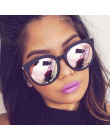 Cat eye różowe okulary kobieta odcienie lustro kobiece kwadratowe okulary przeciwsłoneczne dla kobiet powłoka oculos moda marka 