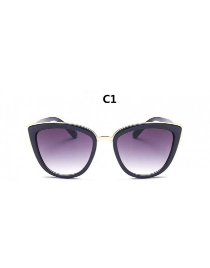 ZXWLYXGX Cat eye okulary przeciwsłoneczne damskie marka projektant Vintage gradientu okulary Sexy Retro Cateye okulary przeciwsł