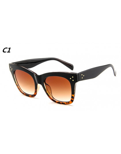Eleganckie damskie okulary przeciwsłoneczne oryginalny wzór klasyczne kolory czarny brązowy panterka