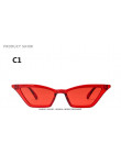 Stylowe okulary przeciwsłoneczne damskie wąskie bez ramkowe z kocimi kolorowymi szkłami czarne czerwone w panterkę
