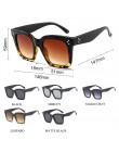 Modne eleganckie kwadratowe okulary przeciwsłoneczne damskie duże wyraziste czarne oprawki oversize