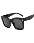 Modne eleganckie kwadratowe okulary przeciwsłoneczne damskie duże wyraziste czarne oprawki oversize