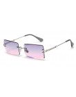 Peekaboo małe prostokąt okulary przeciwsłoneczne kobiety bez oprawek kwadratowe okulary przeciwsłoneczne dla kobiet 2019 lato w 