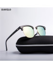 DJXFZLO 2018 pół metalu moda nowe okulary przeciwsłoneczne mężczyźni/kobiety marka projektant Retro nit wysokiej jakości soczewk
