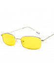 Małe Retro odcienie prostokąt okulary mężczyźni czerwony obiektyw żółty 2018 metalowa rama Clear Lens okulary przeciwsłoneczne d
