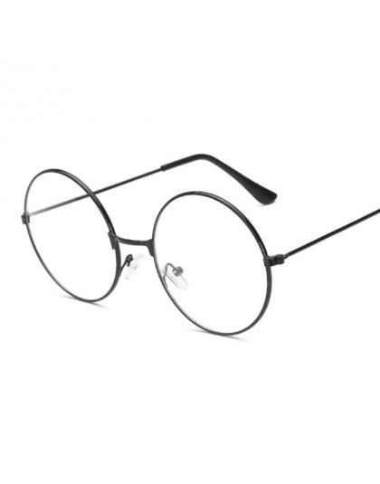 Moda w stylu Vintage metalowa oprawa retro okulary z przezroczystymi szkłami Nerd Geek okulary okulary czarny ponadgabarytowych 