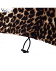 Vadim kobiety leopard bluzy z kapturem zwierząt wzór patchwork kieszenie sznurek krawat swetry damskie casual chic topy HA165