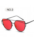 Nowe mody okulary Cat Eye kobiety luksusowe marka projekt lustro obiektyw Vintage okulary przeciwsłoneczne różowe złoto metalu U