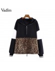 Vadim kobiety leopard bluzy z kapturem zwierząt wzór patchwork kieszenie sznurek krawat swetry damskie casual chic topy HA165