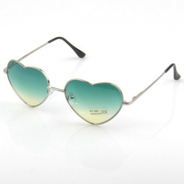 DJXFZLO moda okulary przeciwsłoneczne w kształcie serca kobiety marka projektant pani Metal odblaskowe opaski okulary przeciwsło