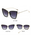 SIMPRECT Retro duże Cat Eye okulary przeciwsłoneczne damskie 2019 czarny lustrzane okulary przeciwłoneczne moda marka projektant