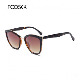 FOOSCK Cat Eye okulary przeciwsłoneczne damskie marka projektant Vintage gradientu Sexy Retro okulary przeciwsłoneczne Cateye ok