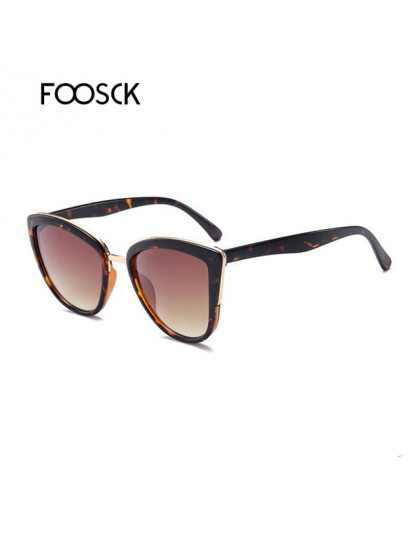 FOOSCK Cat Eye okulary przeciwsłoneczne damskie marka projektant Vintage gradientu Sexy Retro okulary przeciwsłoneczne Cateye ok