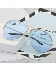 Modne stylowe okulary przeciwsłoneczne damskie klasyczne oryginalne pilotki bez oprawek duże szkła ze efektem ombre