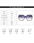 Higody moda damska Oversize okulary gradientu z tworzywa sztucznego marka projektant kobiet okulary przeciwsłoneczne Uv400