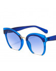 Modne kolorowe pół ramki Cat Eye okulary przeciwsłoneczne damskie marka wysokiej jakości okulary ulica pokonać zakupy óculos De 