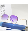 Modne eleganckie klasyczne pilotki okulary przeciwsłoneczne damskie ozdobne złote cienkie oprawki kolorowe soczewki
