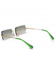 Kachawoo moda okulary przeciwsłoneczne bezramkowe kobiet akcesoria 2019 prostokąt kobiece okulary przeciwsłoneczne zielony czarn