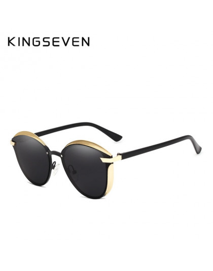 KINGSEVEN marka projekt Cat Eye okulary przeciwsłoneczne damskie spolaryzowane luksusowe rama ze stopu + TR90 okulary przeciwsło