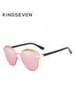 KINGSEVEN marka projekt Cat Eye okulary przeciwsłoneczne damskie spolaryzowane luksusowe rama ze stopu + TR90 okulary przeciwsło
