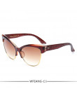 WFEANG moda marka projektant Cat Eye okulary przeciwsłoneczne damskie Tom okulary przeciwsłoneczne duży rozmiar Cateye w stylu V