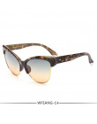 WFEANG moda marka projektant Cat Eye okulary przeciwsłoneczne damskie Tom okulary przeciwsłoneczne duży rozmiar Cateye w stylu V