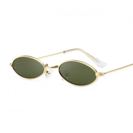 Retro czarny okrągłe okulary przeciwsłoneczne dla kobiet mężczyźni małe owalne rama ze stopu lato w stylu okulary przeciwsłonecz