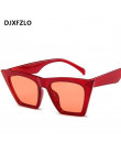 DJXFZLO mały kot oko trójkąt okulary przeciwsłoneczne seksowne kobiety marki w stylu Vintage ramki odcień czerwony lustro obiekt