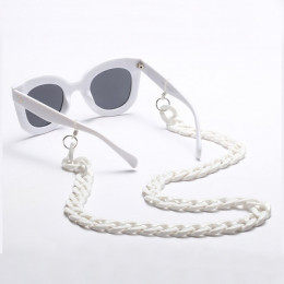 Retro 70 cm okulary łańcuch dla kobiet moda europejski czarny biały na szyję smycze 37g
