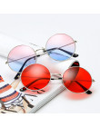 2019 seria metalowe okrągłe moda okulary przeciwsłoneczne damskie marka projekt Retro morskich soczewki czerwony osobowość książ