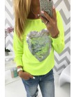 2019 jesień kobiety Sequined serca swetry O-neck bluzy z długim rękawem Lady dresy na co dzień topy Jumper Sudaderas Mujer