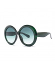 Nowy nowy moda okrągłe okulary przeciwsłoneczne damskie 2018 w stylu Vintage marka projektant czarny zielony ponadgabarytowych r
