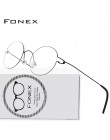 FONEX Screwless Eyewear Prescription Eyeglasses Frame Women Round Myopia Optical Denmark Korean Glasses Frame Men Titanium 98607