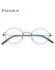 FONEX Screwless Eyewear Prescription Eyeglasses Frame Women Round Myopia Optical Denmark Korean Glasses Frame Men Titanium 98607