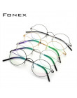 FONEX Screwless Eyewear Prescription Eyeglasses Frame Women Round Myopia Optical Denmark Korean Glasses Frame Men Titanium 98607