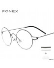 FONEX Screwless Eyewear Prescription Eyeglasses Frame Women Round Myopia Optical Denmark Korean Glasses Frame Men Titanium 98607