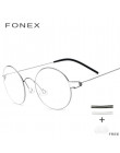 FONEX Screwless Eyewear Prescription Eyeglasses Frame Women Round Myopia Optical Denmark Korean Glasses Frame Men Titanium 98607
