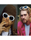 Retro w stylu Vintage Unisex okulary przeciwsłoneczne raper owalne odcienie Grunge okulary Punk Rock Band gwiazda rocka kurta co