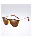 Żółw brązowy marka projektant spolaryzowane okulary przeciwsłoneczne damskie Retro Vintage Cat Eye okulary przeciwsłoneczne, żeń