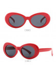 Kobiety okulary gogle okulary mężczyźni moda okulary przeciwsłoneczne kobieta mężczyzna owalne okulary czarne białe czerwone oku