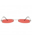 2019 panie Clear Lens małe wąskie okulary przeciwsłoneczne w stylu Vintage Rimless prostokąt okulary przeciwsłoneczne damskie mę