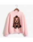 Ariana Grande bluza bez łez z lewej do płakać bluza z kapturem kobiety Cartoon drukuj Harajuku bóg jest kobieta bluzy swetry cie