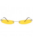 2019 panie Clear Lens małe wąskie okulary przeciwsłoneczne w stylu Vintage Rimless prostokąt okulary przeciwsłoneczne damskie mę