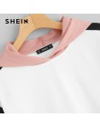 SHEIN Multicolor elegancki blok kolorów list druku swetry z kapturem bluza 2018 jesień minimalistyczny kobiety bluzy