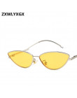 ZXWLYXGX 2018 nowych moda okulary przeciwsłoneczne damskie metalowe retro kolorowe przezroczyste małe kolorowe okulary Cat Eye U