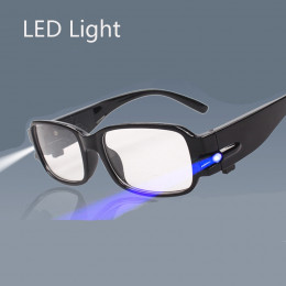 LED światła do czytania okulary jasne Occhiali Da Lettura + 1.00 + 1.50 + 2.00 + 2.50 + 3.00 + 3.50 + 4.00 dioptrii noc okulary 